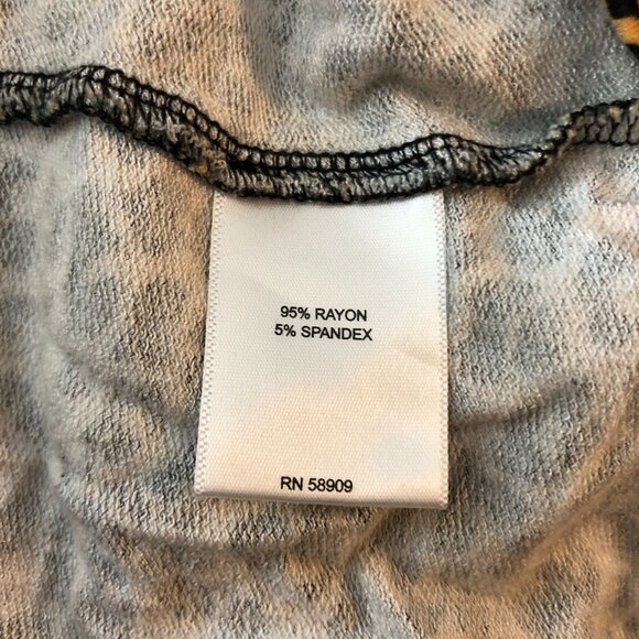 Gibson Latimer Womens Leopard Print Top Low Back Puff Sleeve XXL - Picture 4 of 4